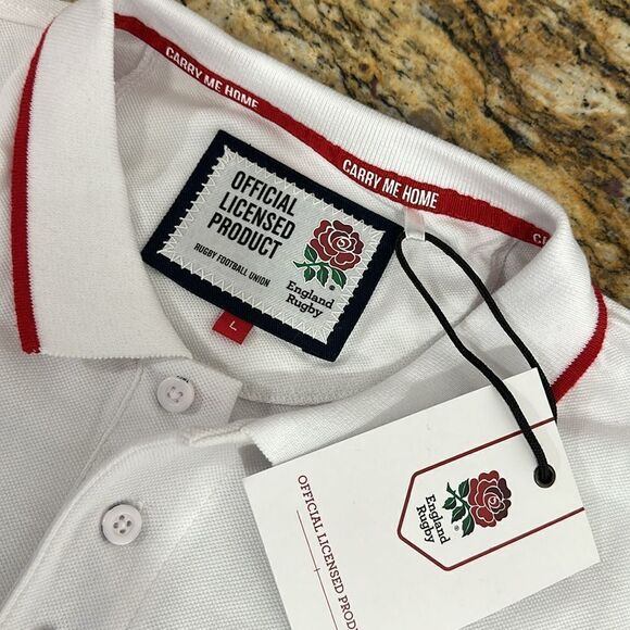 Official RFU England Rugby Core Embroidered Badge Polo Shirt Size L - Picture 6 of 10